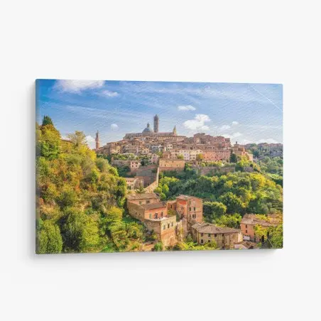 Tableau sur toile vue panoramique de Sienne et ses collines – Wallnifity®