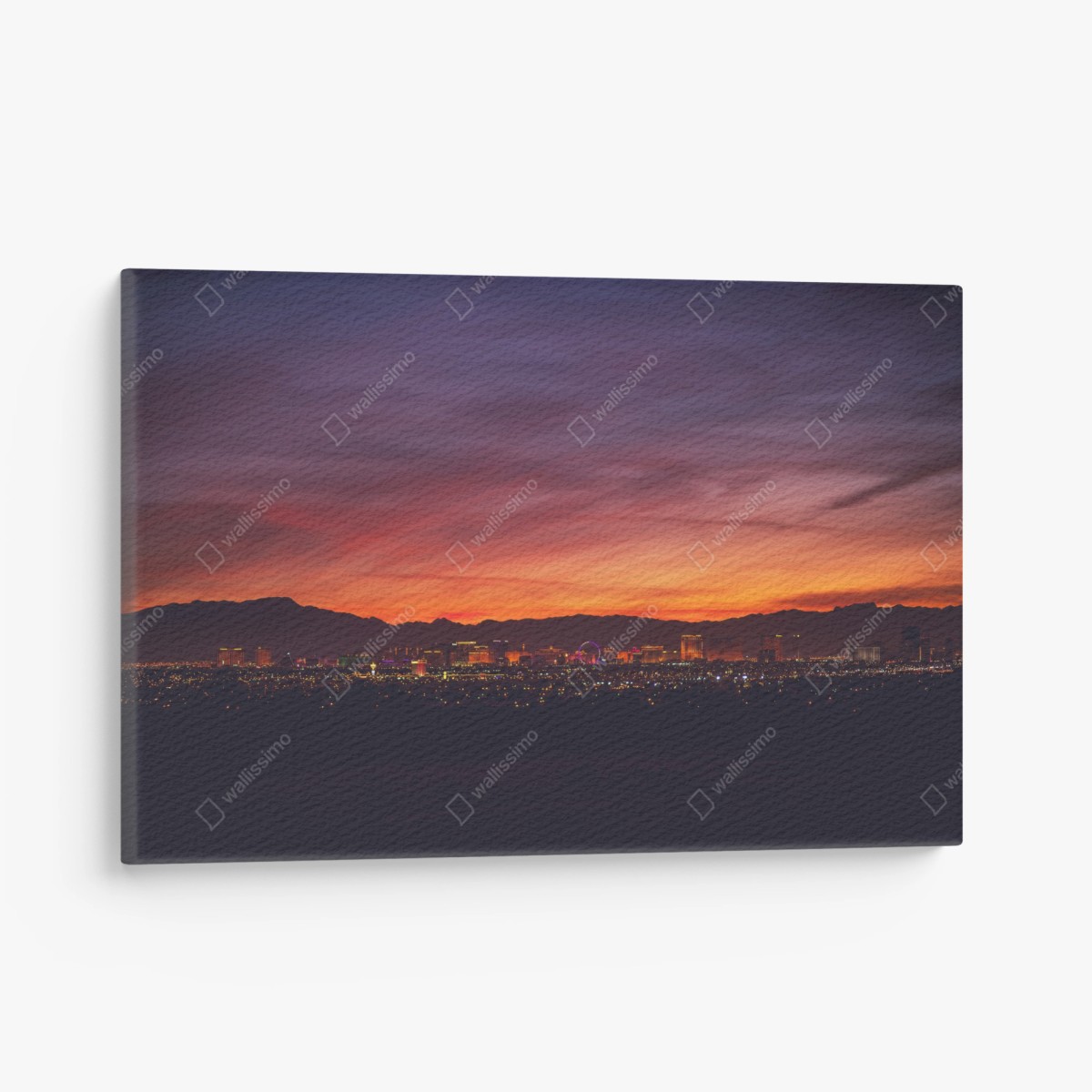 Tableau sur toile coucher de soleil sur Las Vegas au crépuscule – Wallnifity®