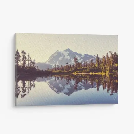 Tableau sur toile reflet serein du Mont Shuksan – Wallnifity®