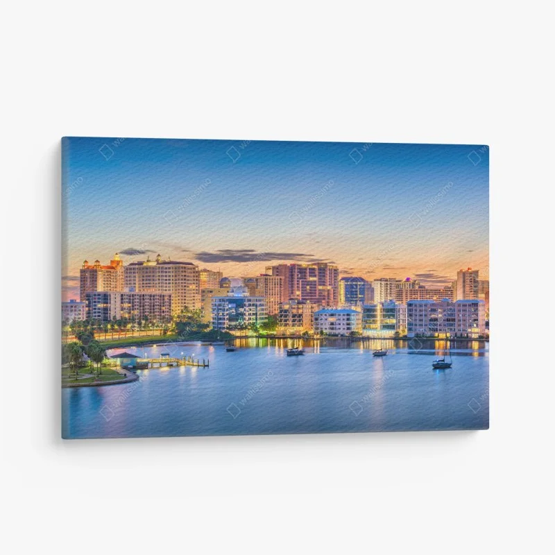 Tableau sur toile aube sur la baie de Sarasota – Wallnifity®