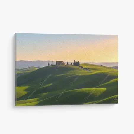 Tableau sur toile douceur des collines de la Toscane au coucher du soleil – Wallnifity®