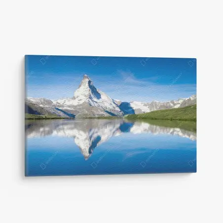 Tableau sur toile reflet du Cervin sur un lac alpin – Wallnifity®