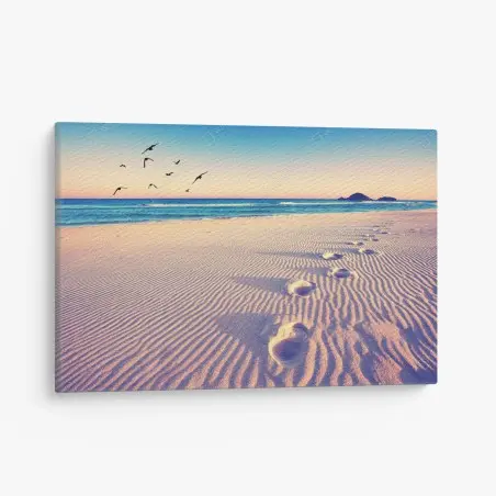 Tableau sur toile empreintes magiques sur le sable – Wallnifity®