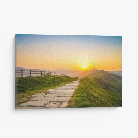 Tableau sur toile sentier de crête au coucher de soleil – Wallnifity®