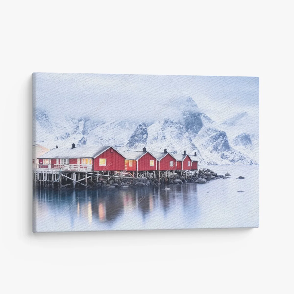 Tableau sur toile maisons rouges sur le fjord des îles Lofoten – Wallnifity® Tableau sur toile maisons rouges sur le fjord des îles Lofoten – Wallnifity®