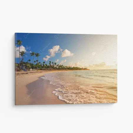 Tableau sur toile coucher de soleil tropical sur la plage – Wallnifity®