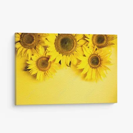 Tableau sur toile bouquet de tournesols sur fond jaune – Wallnifity®