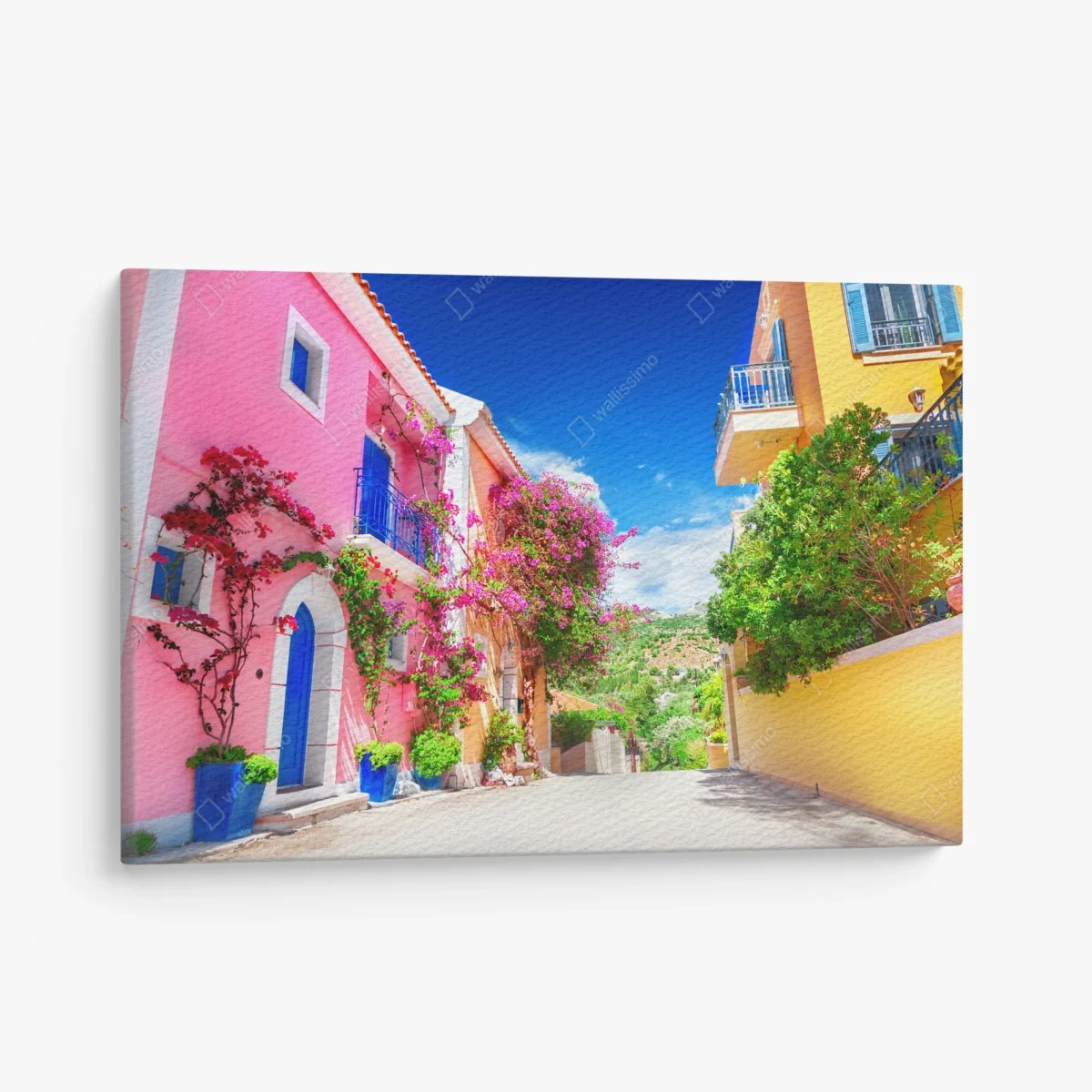 Tableau sur toile ruelle colorée de Kefalonia – Wallnifity® Tableau sur toile ruelle colorée de Kefalonia – Wallnifity®