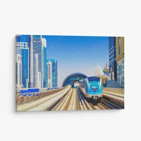 Tableau sur toile métro moderne traversant la métropole – Wallnifity®