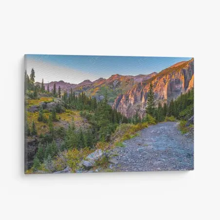 Tableau sur toile paysage de montagne au coucher du soleil – Wallnifity®