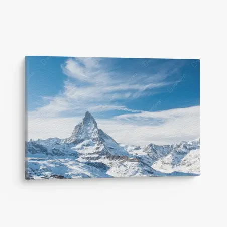 Tableau sur toile paysage alpin du Cervin sous un ciel bleu – Wallnifity®
