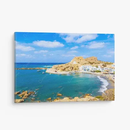 Tableau sur toile paysage côtier de Finiki, Karpathos, Grèce – Wallnifity®