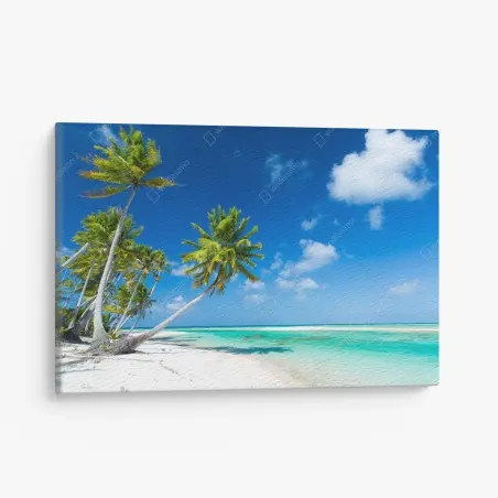 Tableau sur toile rêve de plage tropicale aux palmiers – Wallnifity®