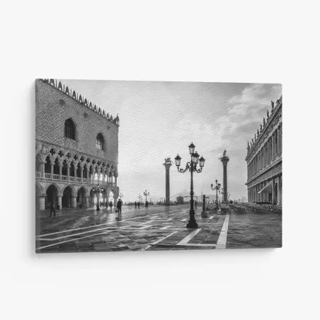 Tableau sur toile matin brumeux sur la place Saint-Marc – Wallnifity®