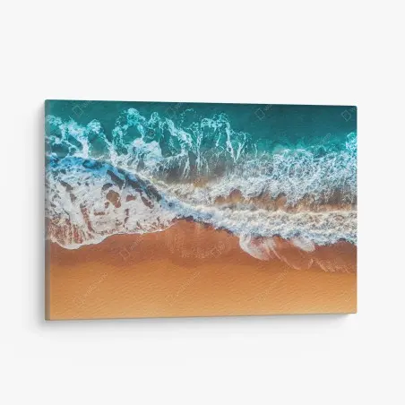 Tableau sur toile vagues aériennes sur plage dorée – Wallnifity®