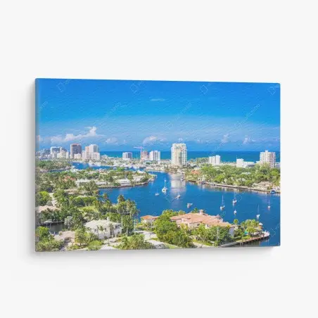 Tableau sur toile panorama côtier de Fort Lauderdale – Wallnifity®