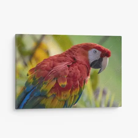 Tableau sur toile plumage éclatant d'un perroquet tropical – Wallnifity®