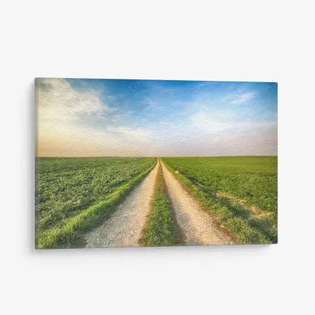 Tableau sur toile chemin rural vers l'horizon – Wallnifity®