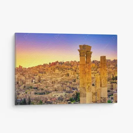 Tableau sur toile panorama d'Amman et colonnes antiques – Wallnifity®