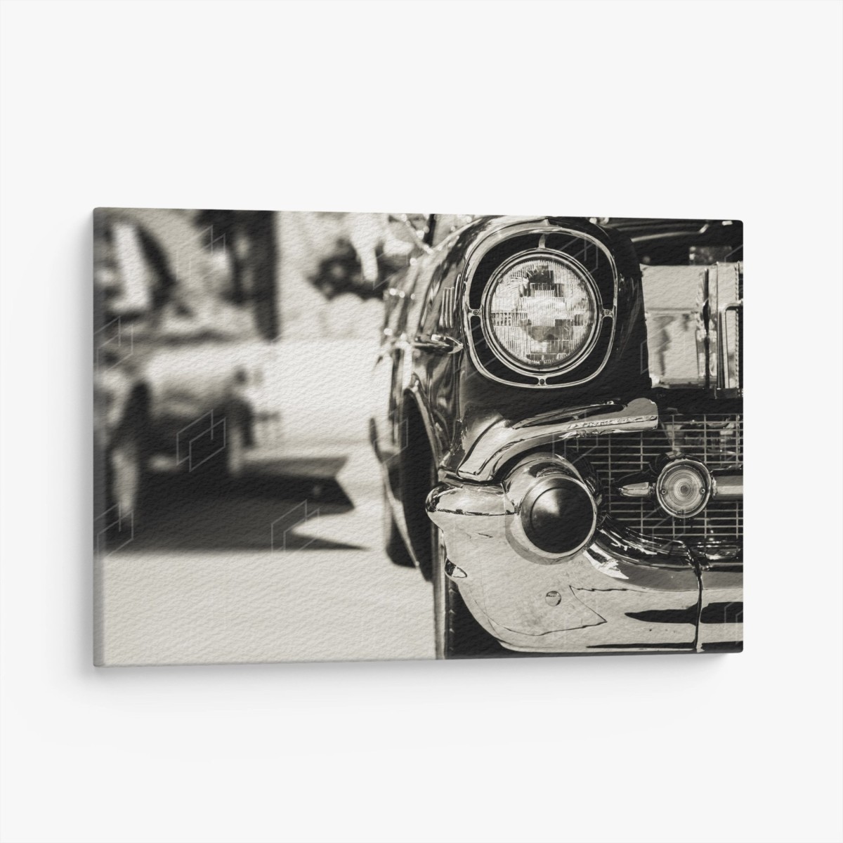 Tableau sur toile détail chromé d'une voiture classique – Wallnifity®