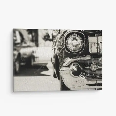 Tableau sur toile détail chromé d'une voiture classique – Wallnifity®