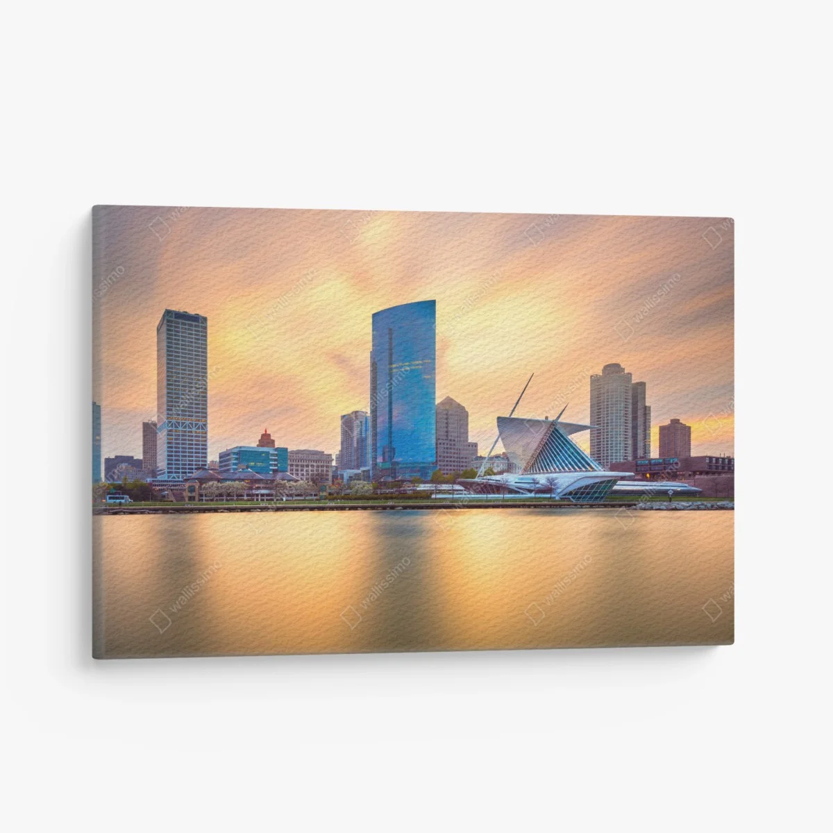Tableau sur toile crépuscule doré sur Milwaukee – Wallnifity® Tableau sur toile crépuscule doré sur Milwaukee – Wallnifity®