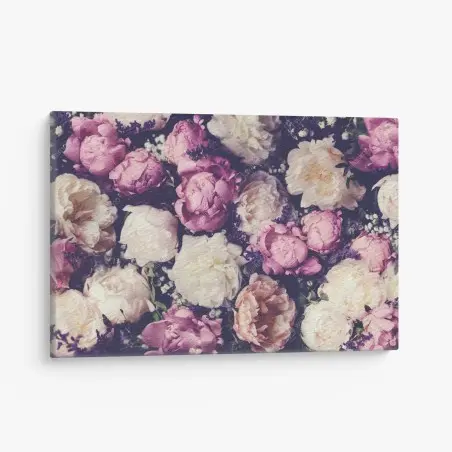 Tableau sur toile composition de pivoines pastel et romantiques – Wallnifity®