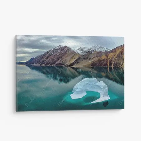 Tableau sur toile arche de glace et montagnes réfléchies – Wallnifity®