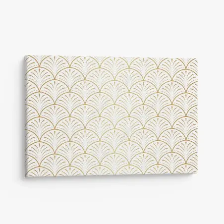 Tableau sur toile motif art déco doré en éventail – Wallnifity®