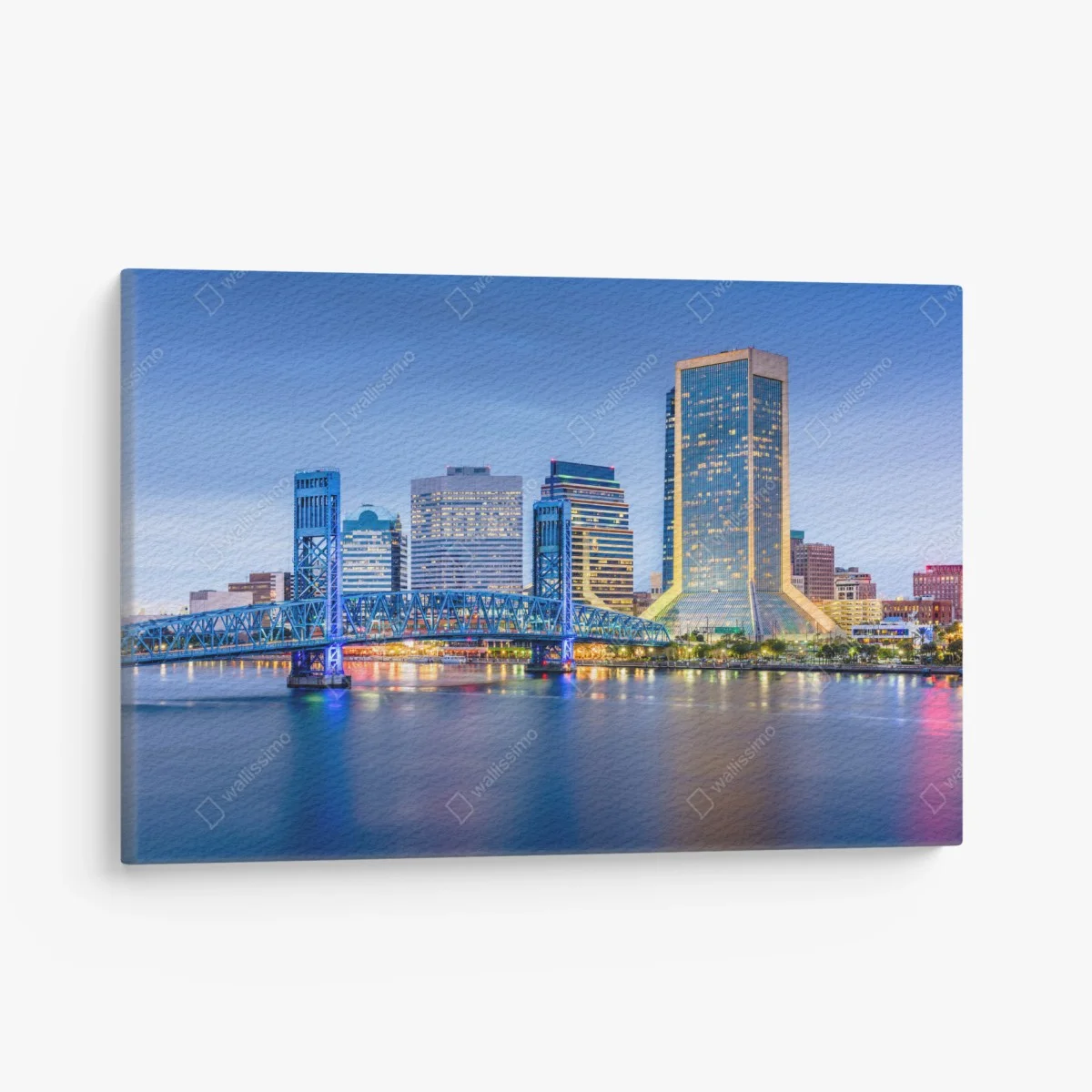 Tableau sur toile ligne d'horizon de Jacksonville au crépuscule – Wallnifity® Tableau sur toile ligne d'horizon de Jacksonville au crépuscule – Wallnifity®