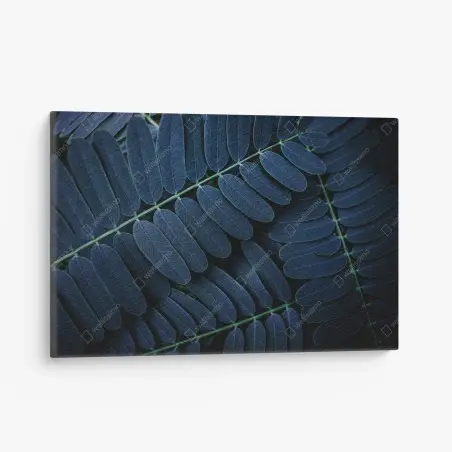 Tableau sur toile feuillage bleu profond en motif artistique – Wallnifity®