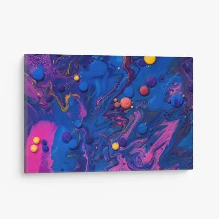 Tableau sur toile vortex chromatique bleu et rose – Wallnifity®