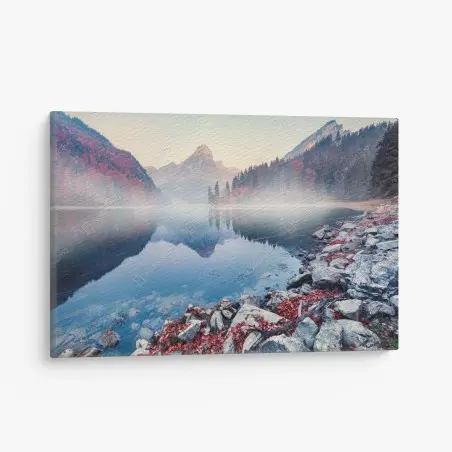 Tableau sur toile brume d'automne au lac Obersee – Wallnifity®