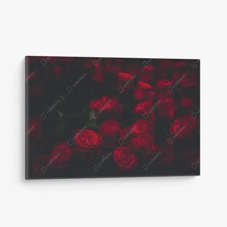 Tableau sur toile roses rouges en clair-obscur – Wallnifity®