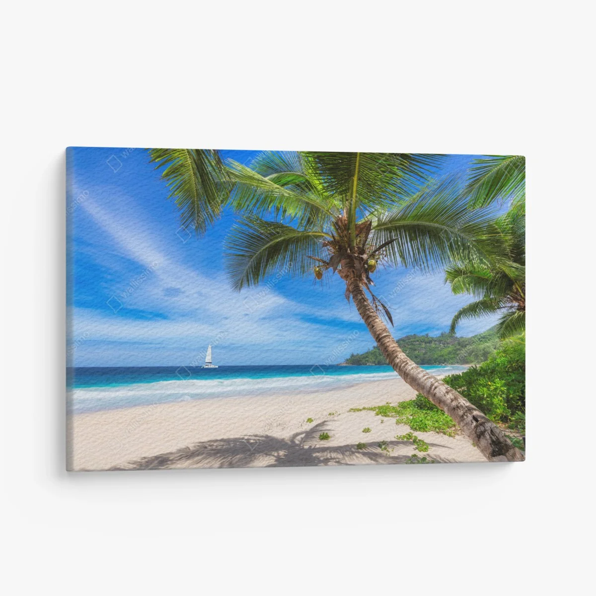 Tableau sur toile plage tropicale au cocotier – Wallnifity® Tableau sur toile plage tropicale au cocotier – Wallnifity®