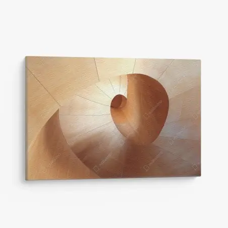 Tableau sur toile spirale architecturale en bois – Wallnifity®