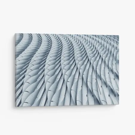 Tableau sur toile vagues métalliques motif architectural moderne – Wallnifity®