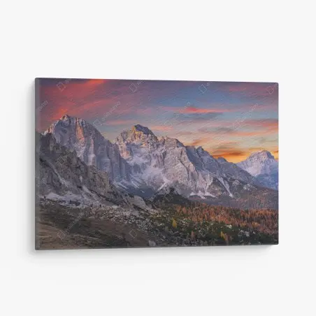 Tableau sur toile crépuscule alpin sur les sommets d'automne – Wallnifity®