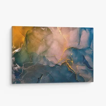 Tableau sur toile mouvement d'encre et d'or – Wallnifity®