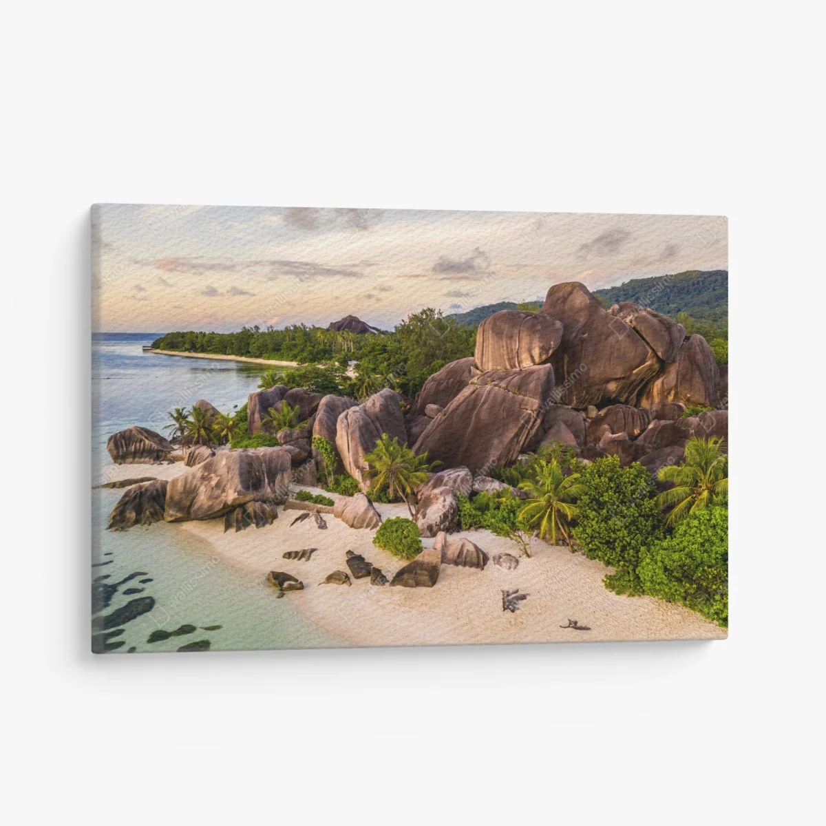 Tableau sur toile paradis de sable blanc à Anse d'Argent, La Digue – Wallnifity® Tableau sur toile paradis de sable blanc à Anse d'Argent, La Digue – Wallnifity®