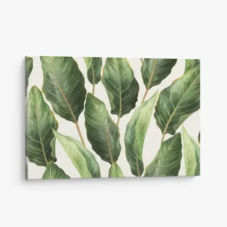 Tableau sur toile motif tropical de grandes feuilles vertes – Wallnifity®