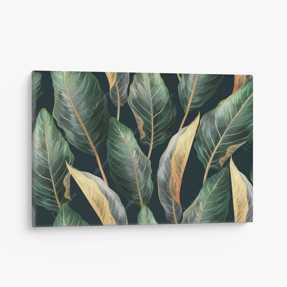 Tableau sur toile motif tropical vintage feuilles luxuriantes – Wallnifity®