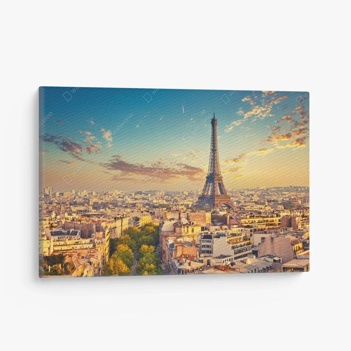 Tableau sur toile vue panoramique de la Tour Eiffel au coucher de soleil, Paris – Wallnifity® Tableau sur toile vue panoramique de la Tour Eiffel au coucher de soleil, Paris – Wallnifity®