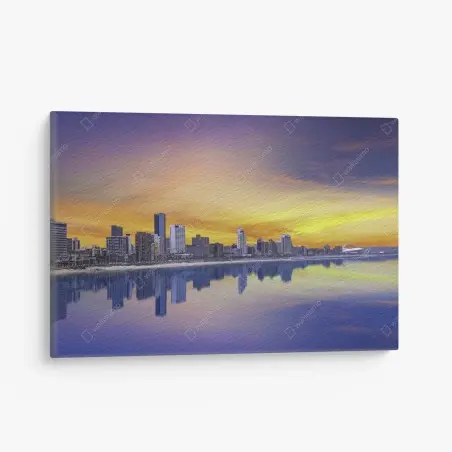 Tableau sur toile paysage urbain de Durban au crépuscule – Wallnifity®