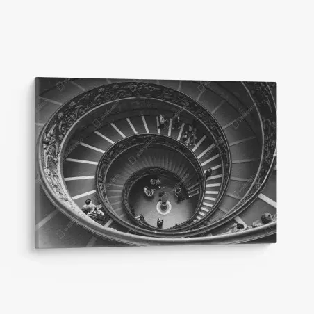 Tableau sur toile spirale architecturale en noir et blanc – Wallnifity®