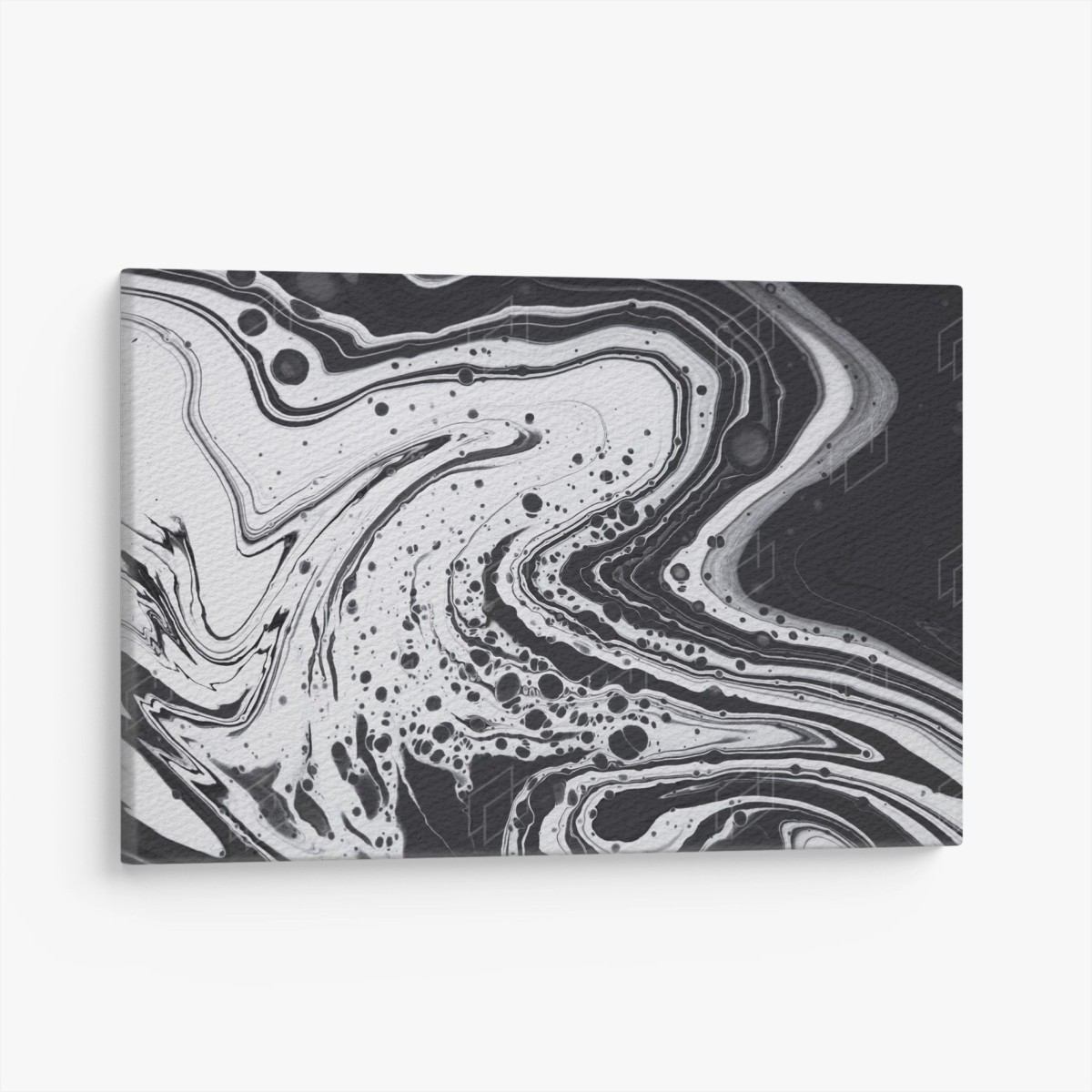 Tableau sur toile abstraction marbrée en noir et blanc – Wallnifity®
