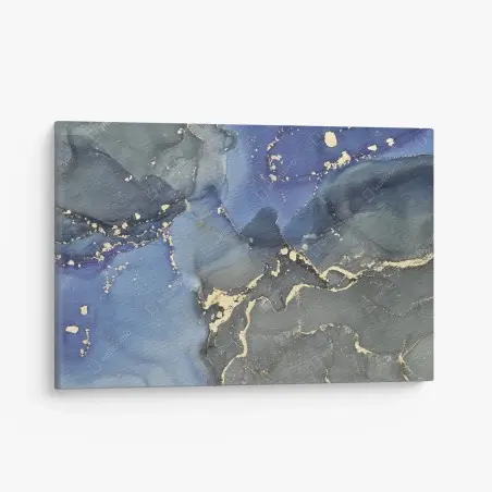 Tableau sur toile paysage abstrait liquide aux reflets dorés – Wallnifity®