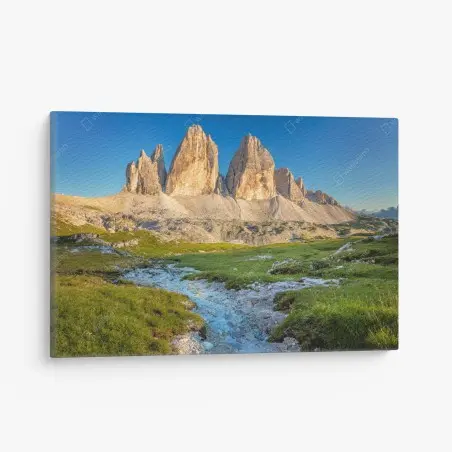 Tableau sur toile lever de soleil sur les Tre Cime di Lavaredo, Dolomites – Wallnifity®