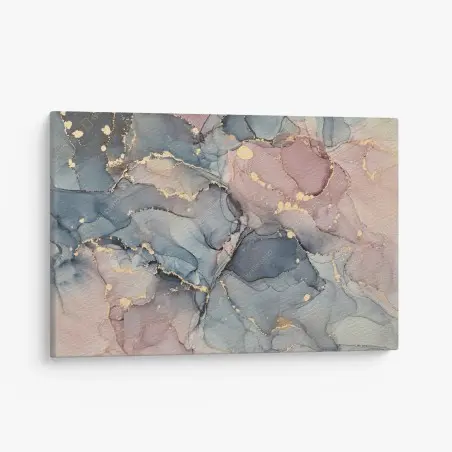 Tableau sur toile marbrures dorées: harmonie abstraite en tons pastel – Wallnifity®