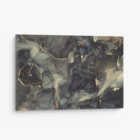 Tableau sur toile marbre onirique aux veines dorées – Wallnifity®